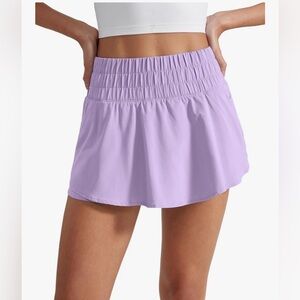 CRZ YOGA Ruffle Skirt Overlay Athletic Shorts